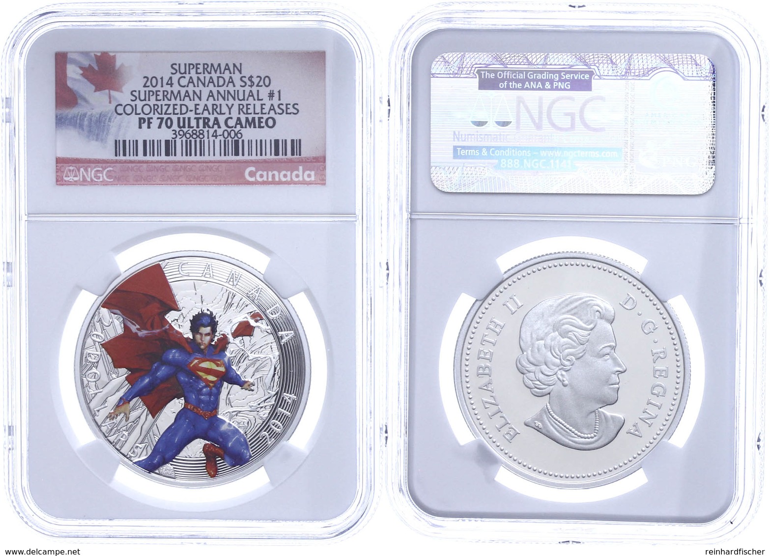 504 20 Dollars, 2015, Superman Annual #1, In Slab Der NGC Mit Der Bewertung PF 70 Ultra Cameo, Colorized Early Releases, - Canada