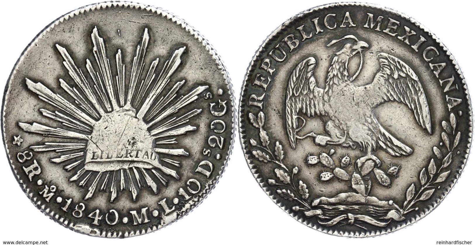 534 8 Reales, 1840, Mexico City, KM 377.10, Ss+. - Mexico