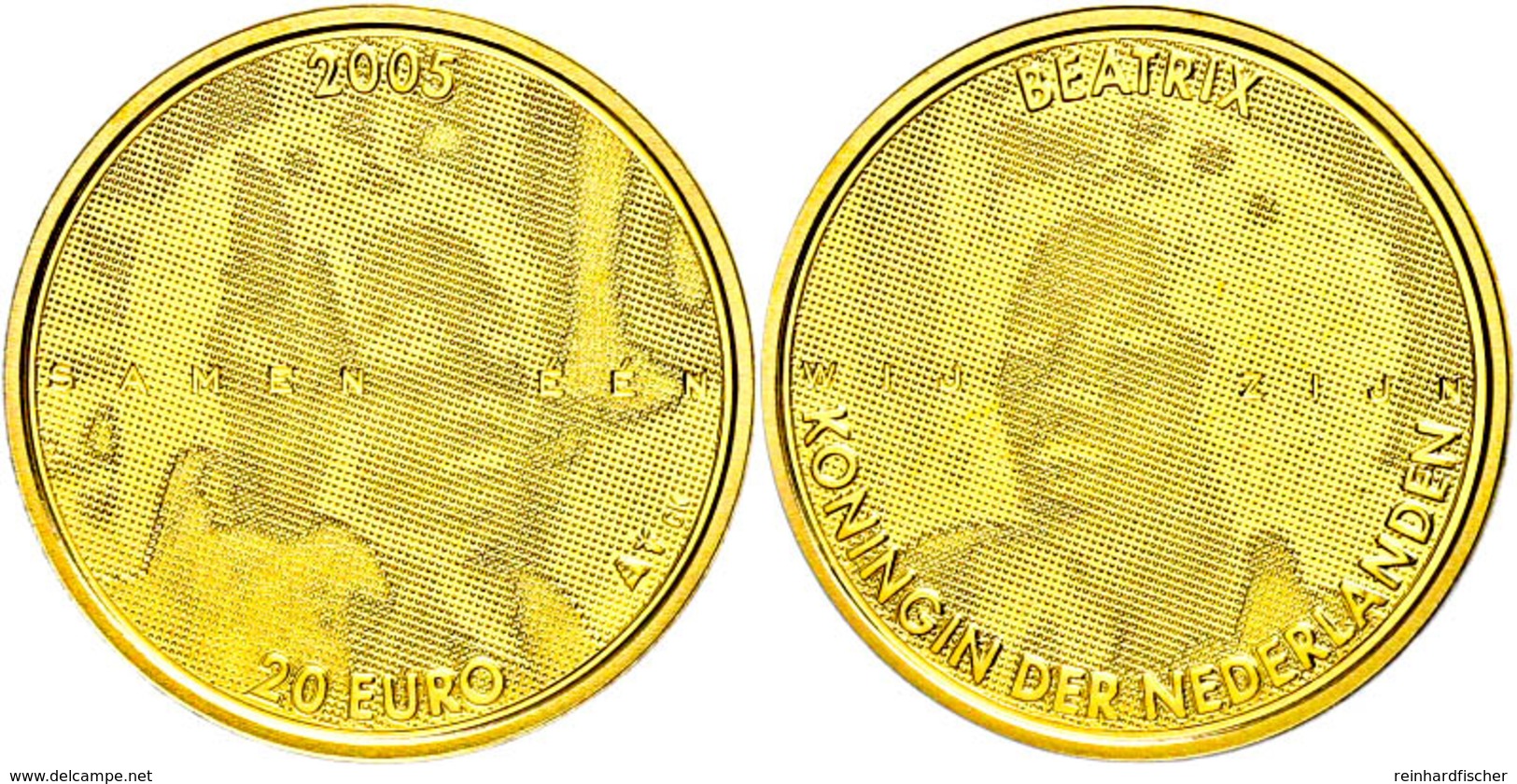 548 20 Euro, Gold, 2005, Silberjubiläum, Fb. 364. In Kapsel, PP.  PP - Sonstige & Ohne Zuordnung