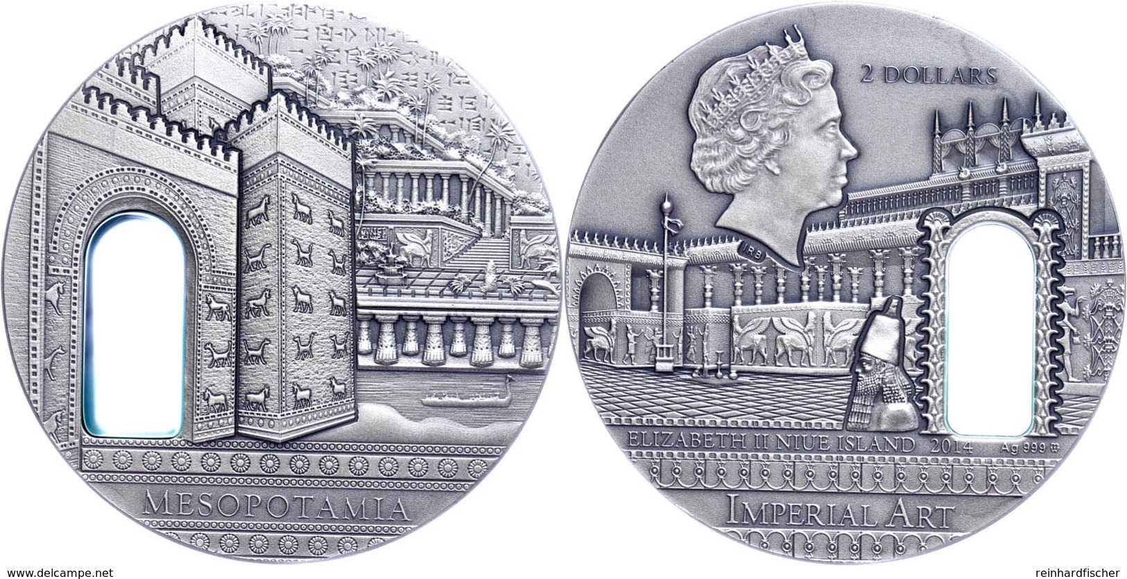 558 2 Dollars, 2014 Imperial Art - Mesopotamia, 2 Unzen Silber, Etui Mit OVP Und Zertifikat, St. Auflage Nur 500 Stück.  - Niue