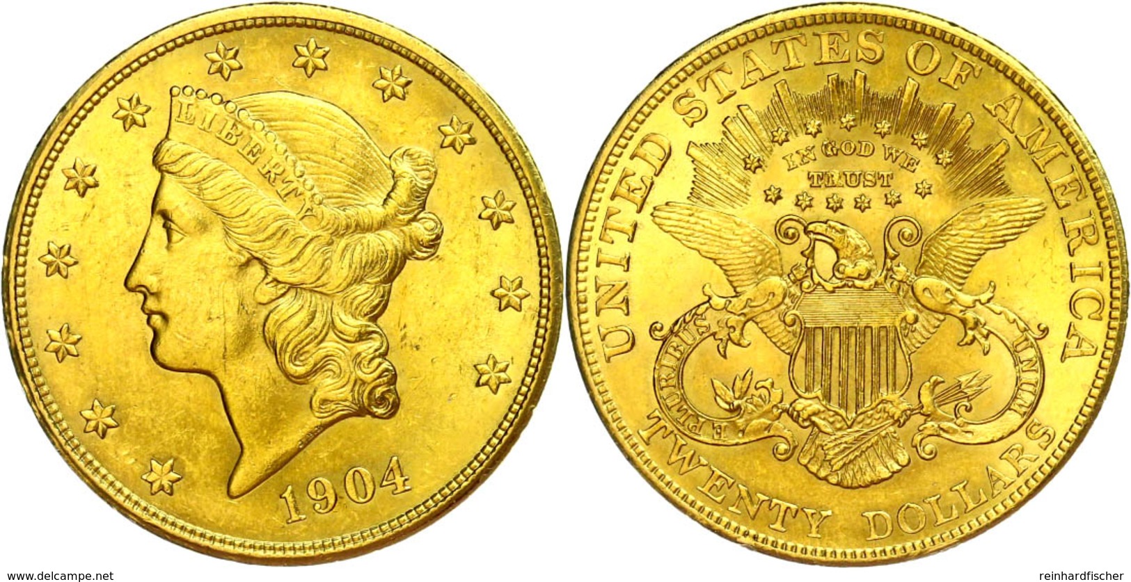 659 20 Dollars, 1904, Philadelphia, Fb. 177, Kl. Rf., Ss-vz.  Ss-vz - Andere & Zonder Classificatie