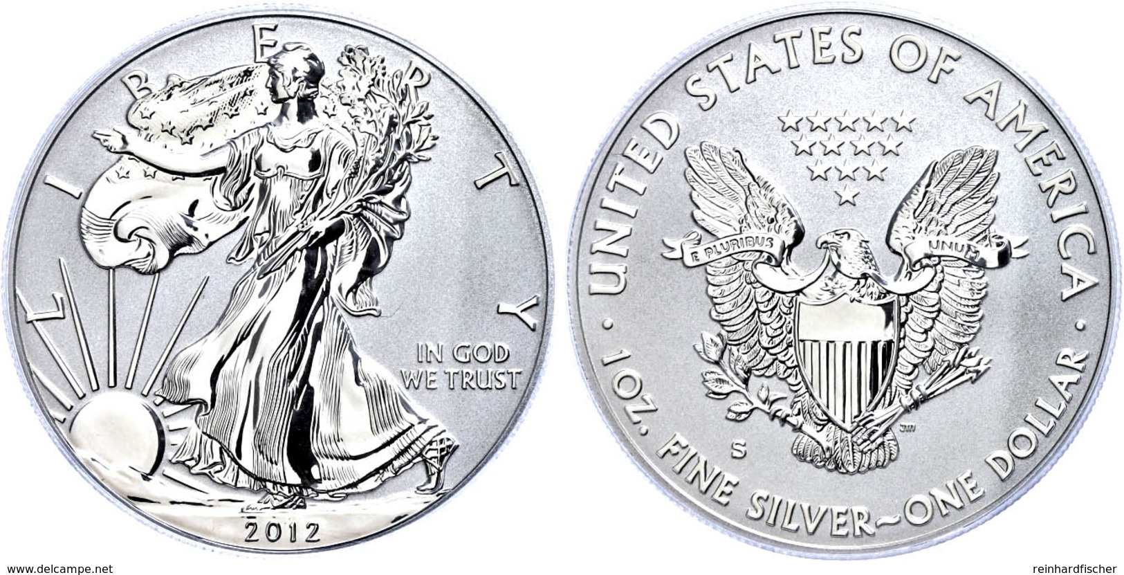 688 Dollar, 2012, S, Silver Eagle, In Slab Der PCGS Mit Der Bewertung PR70, 75. Jahrestag SF Mint Set, Reverse Proof, Fi - Other & Unclassified