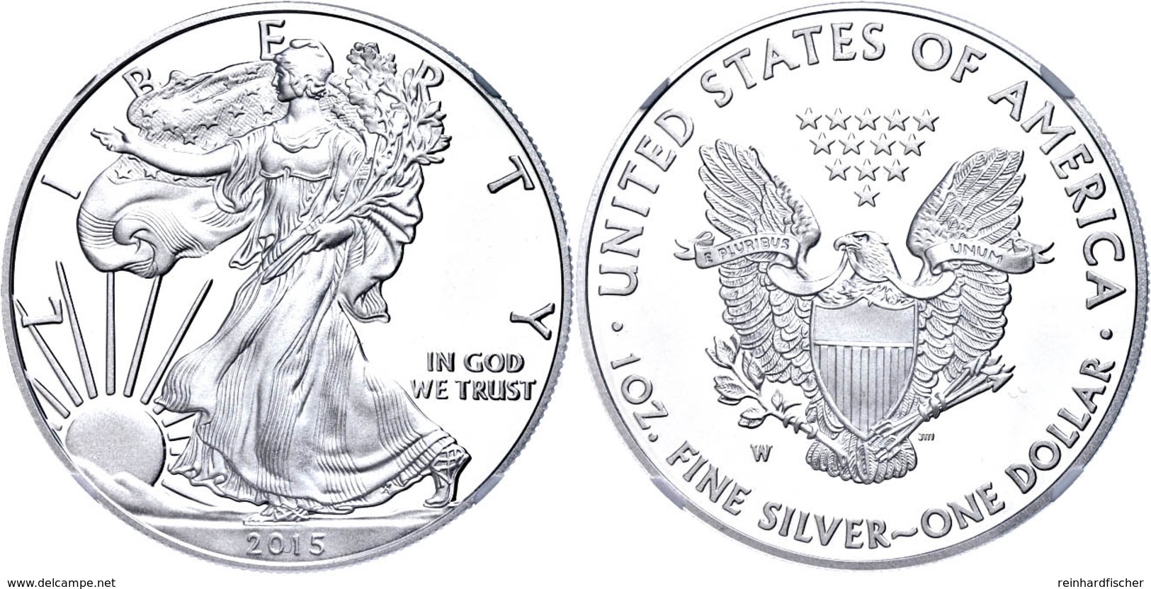 754 1 Dollar, 2015, W, Silver Eagle, In Slab Der NGC Mit Der Bewertung PF70 Ultra Cameo, Chicago ANA, ANA Label. - Sonstige & Ohne Zuordnung