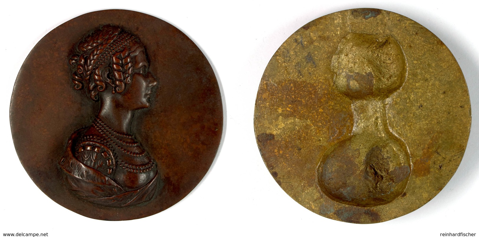 805 Einseitige Bonze-Guss-Medaille (93 Mm, 173,7 G), O.J., Modell Von Leonhard Posch 1750-1831, Damenporträt, Av: Brustb - Sonstige & Ohne Zuordnung