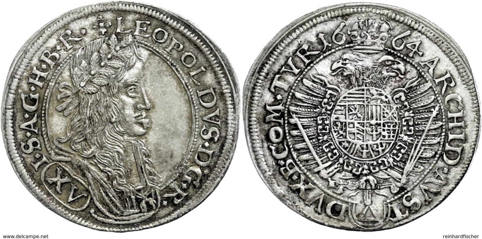 808 15 Kreuzer, 1664, Leopold I., Neuburg Am Inn, Herinek 1029, Ss-vz.  Ss-vz - Andere & Zonder Classificatie