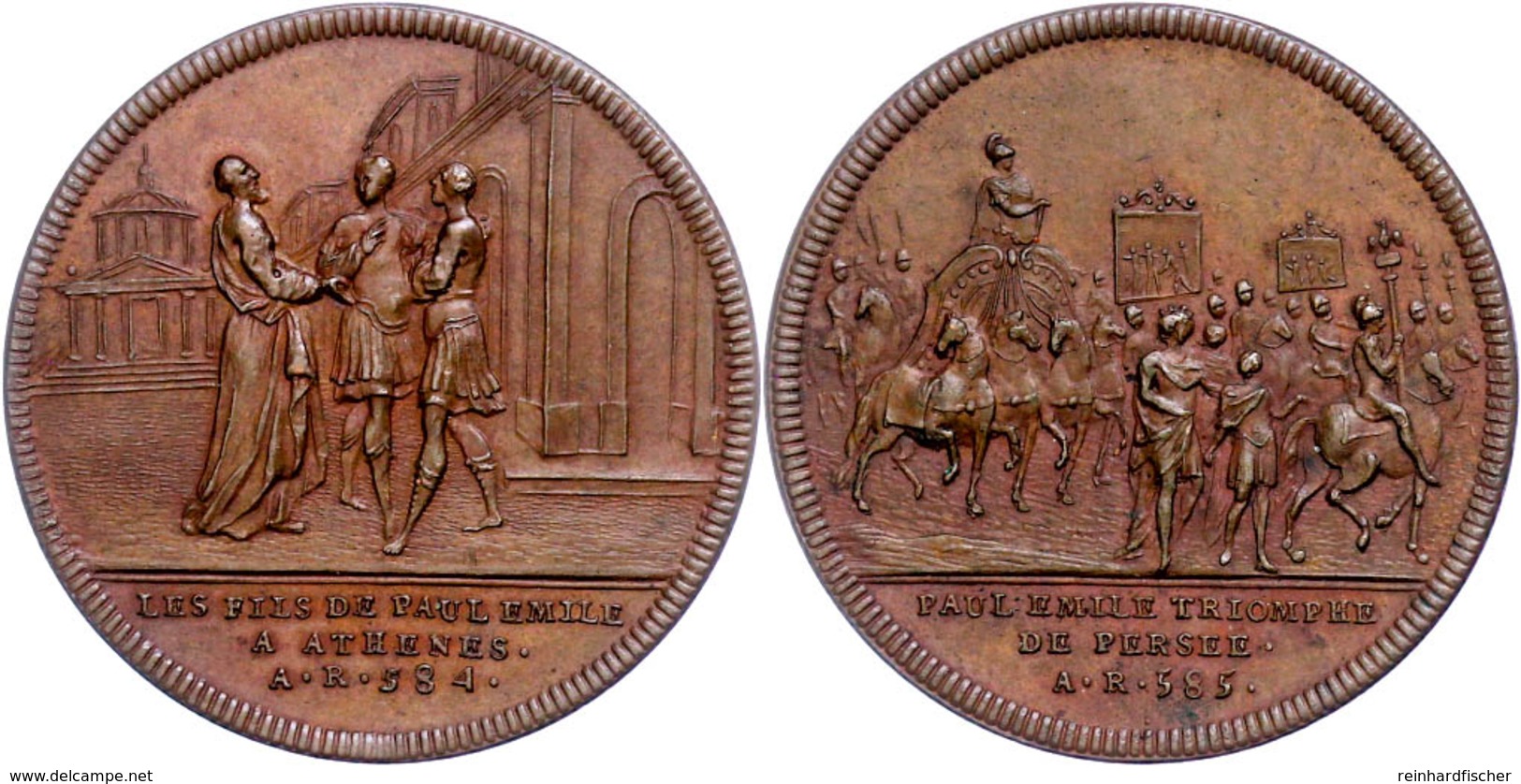 848 Schweiz, Bronzemedaille (Dm. Ca. 31,90mm, Ca. 10,90g), O.J., Von J. Dassier. Av: Drei Männliche Gestalten Vor Gebäud - Sonstige & Ohne Zuordnung