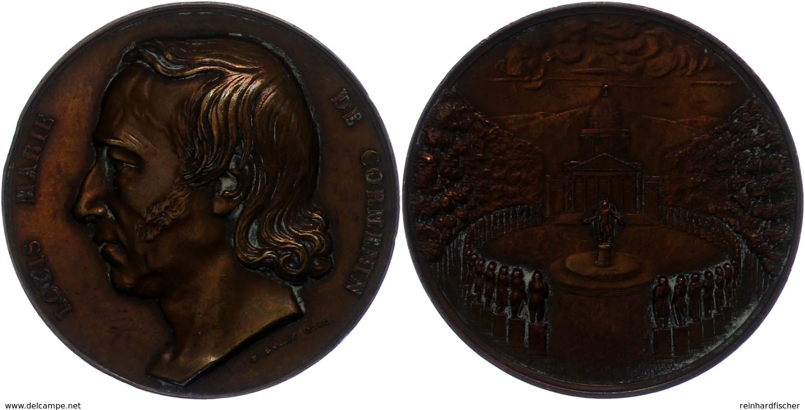 887 Frankreich, Bronzemedaille (56,04 G, 51 Mm),1842, Von E. Rogat, Auf Den Advokat Louis Marie De Cormenin. Av: Kopf Na - Sonstige & Ohne Zuordnung