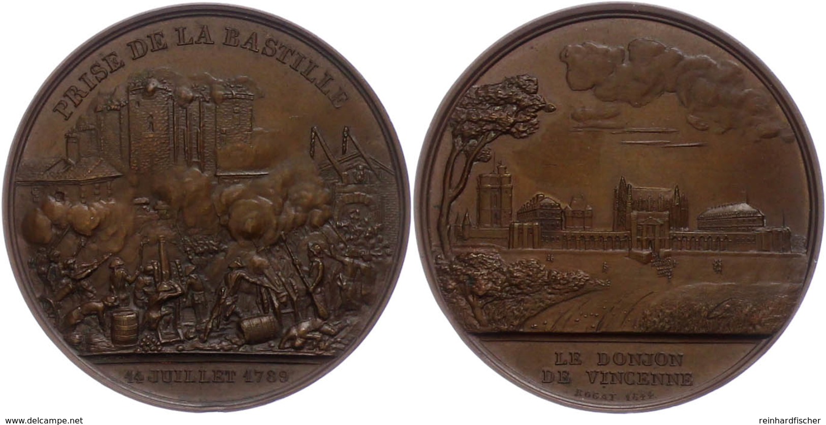 891 Frankreich, Bronzemedaille (Dm. Ca. 42,50mm, Ca. 43,53g), 1844, Von Rogat, Auf Den Jahrestag Der Erstürmung Der Bast - Sonstige & Ohne Zuordnung
