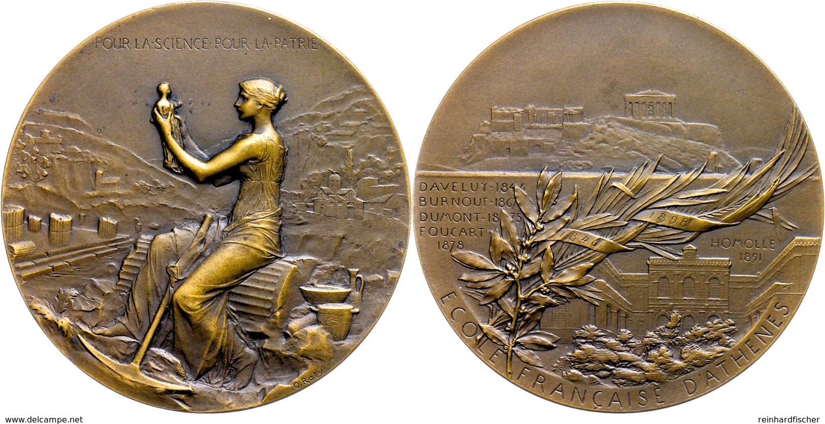 1004 Griechenland, Bronzemedaille (Dm. Ca. 60,20mm, Ca. 101,73g), 1898, Von O. Roty, Ecole Francaise In D'Athènes. Av:   - Sonstige & Ohne Zuordnung