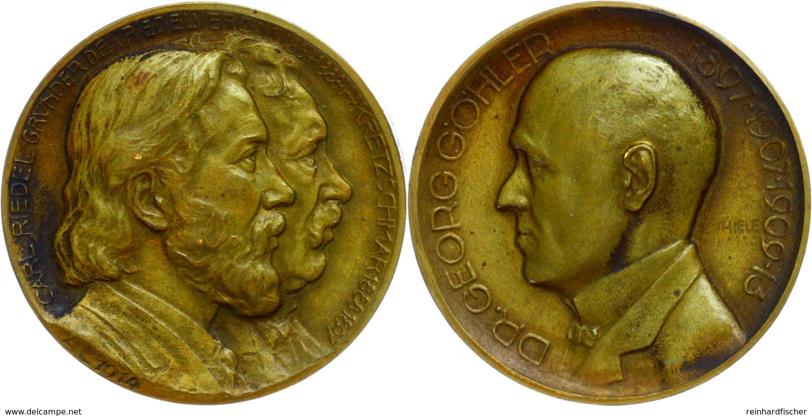 1057 Leipzig, Bronzemedaille (39 Mm, 26,1 G), 1914, Von Thiele, Av: Dr. Georg Göhler Kopf Nach Links, Rev: Carl Riedel U - Sonstige & Ohne Zuordnung