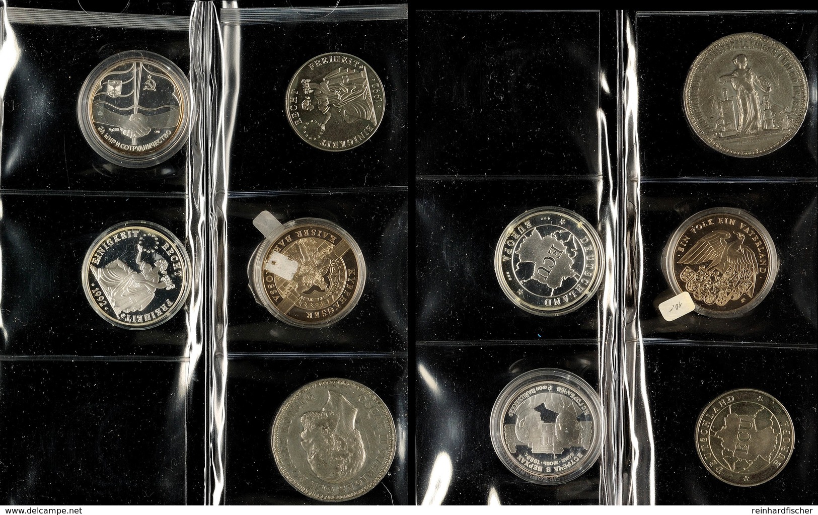 1089 1989/92, 4 Medaillen, Dabei 2mal Silber Je 1 Unze, Dazu Schweden Industrie- Und Gewerbeausstellung Malmö 1881 (50 M - Sonstige & Ohne Zuordnung