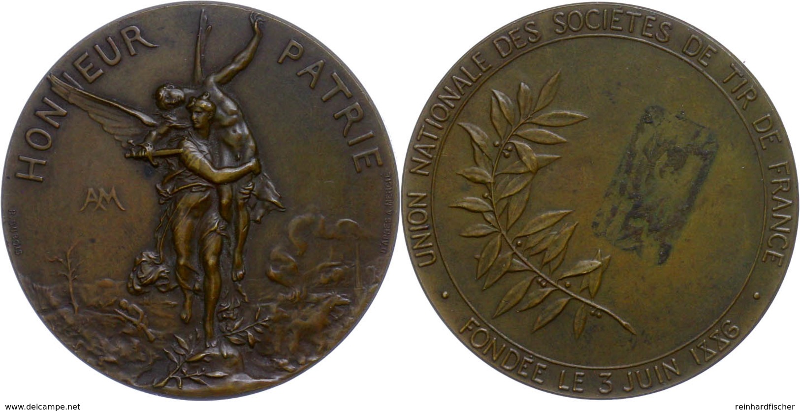 1105 Frankreich, Bronzemedaille (Dm. Ca. 44,50mm, Ca. 43,77g), O.J., Von H. Dubois. Av: Geflügelte Victoria Mit Nacktem  - Other & Unclassified