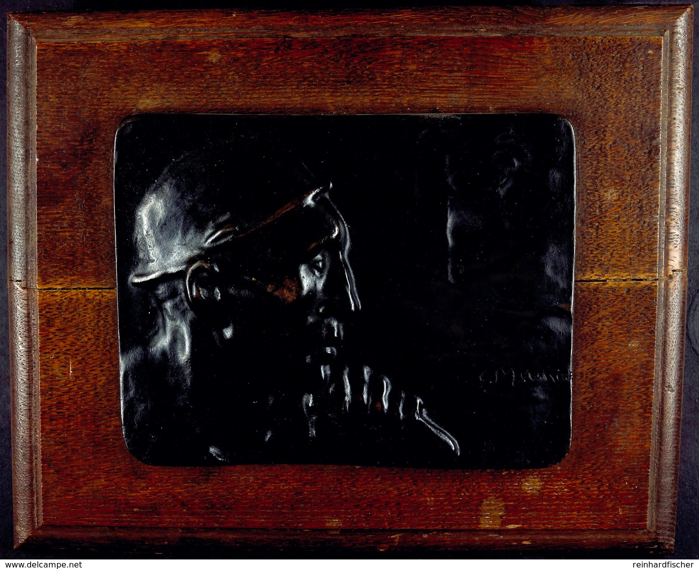 1115 Frankreich, Einseitige Bronzeplakette (ca. 213x168mm), O.J., Von C. Meunier. Av: Büste Eines Französischen Kohlearb - Sonstige & Ohne Zuordnung