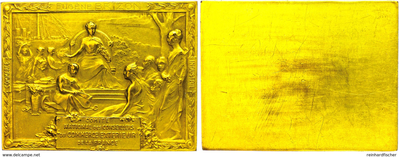 1116 Frankreich, Einseitige, Rechteckige Bronzeplakette (ca. 101x77mm, Ca. 314,95g), O.J., Signiert  BEAUDOIN-MASSIN EDI - Sonstige & Ohne Zuordnung