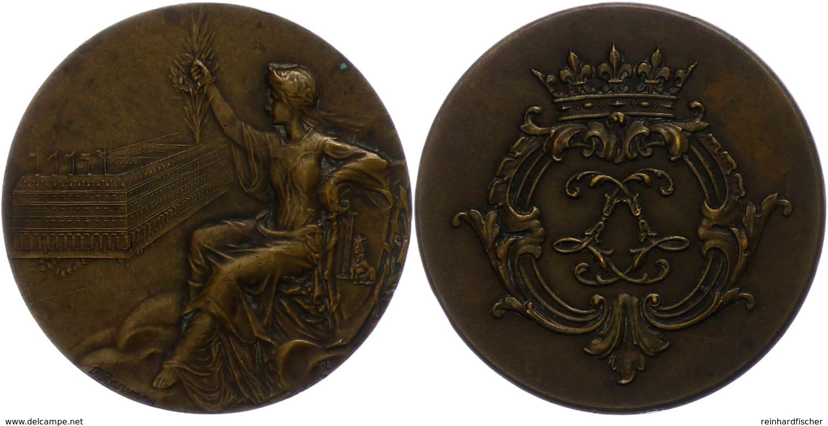 1179 Belgien, Bronzemedaille (Dm. Ca. 41,50mm, Ca. 43,72g), O.J., Von Rasumny. Av: Sitzende Weibliche Gestalt Mit Zweig  - Sonstige & Ohne Zuordnung