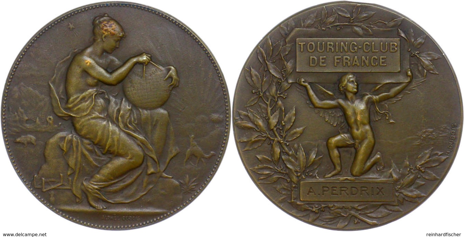 1189 Frankreich, Bronzemedaille (Dm. Ca. 41,10mm, Ca. 34,36g), O.J., Von A. Dubois., Touring-Club De France. Av: Sitzend - Andere & Zonder Classificatie