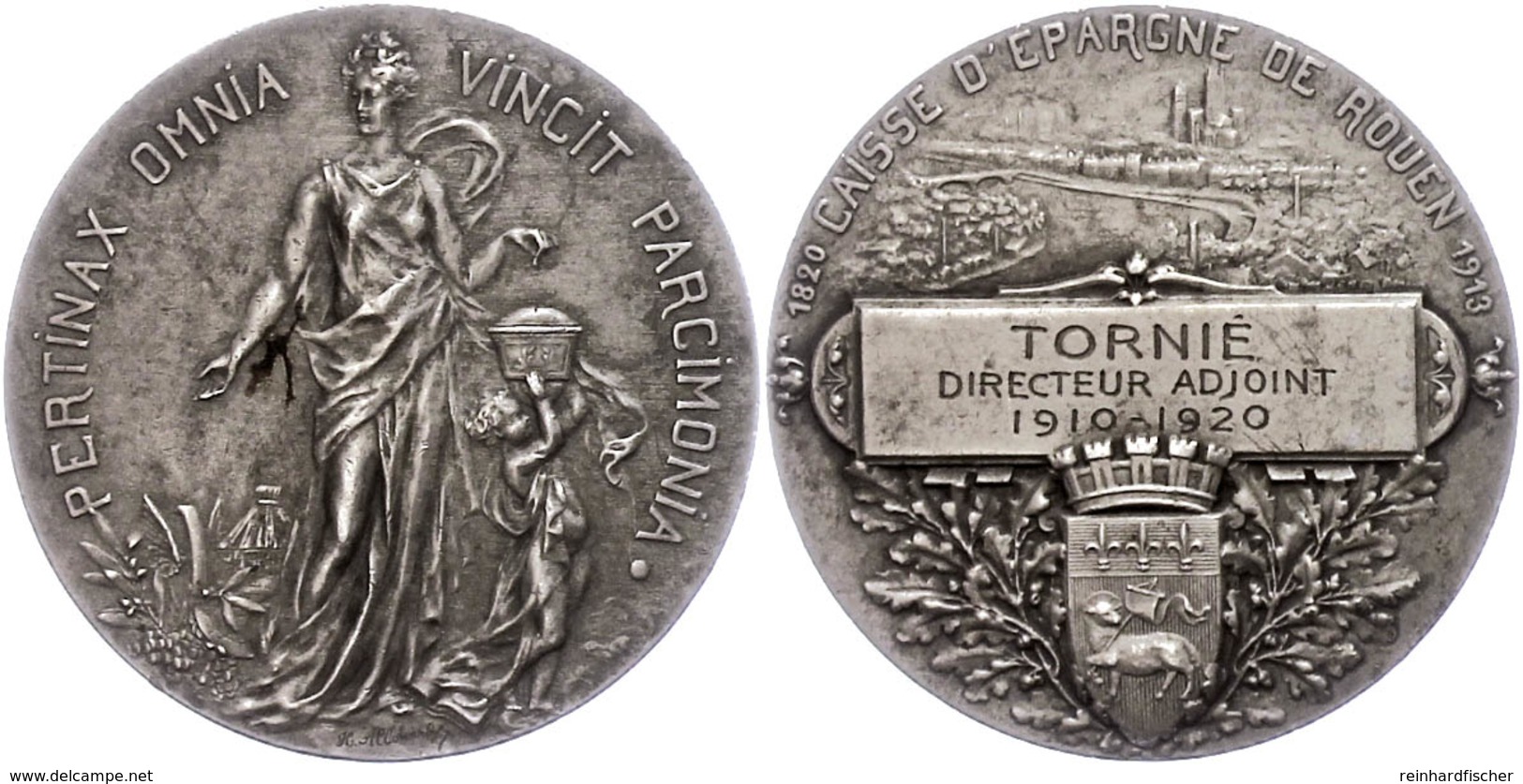 1191 Frankreich, Silbermedaille (Dm. Ca. 38mm, Ca. 21,75g), 1920, Von H. Allouard. Av: Stehende Weibliche Gestalt Von Vo - Sonstige & Ohne Zuordnung