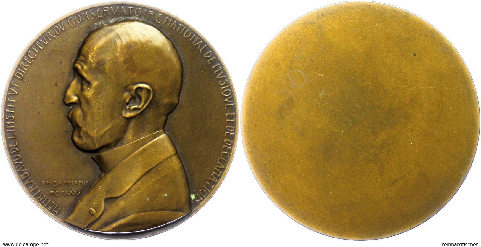 1293 Frankreich, Einseitige Bronzemedaille (Dm. Ca. 68,90mm, Ca. 130,33g), 1931, Von P. Dammann, Auf Henri Rabaud. Av: B - Andere & Zonder Classificatie