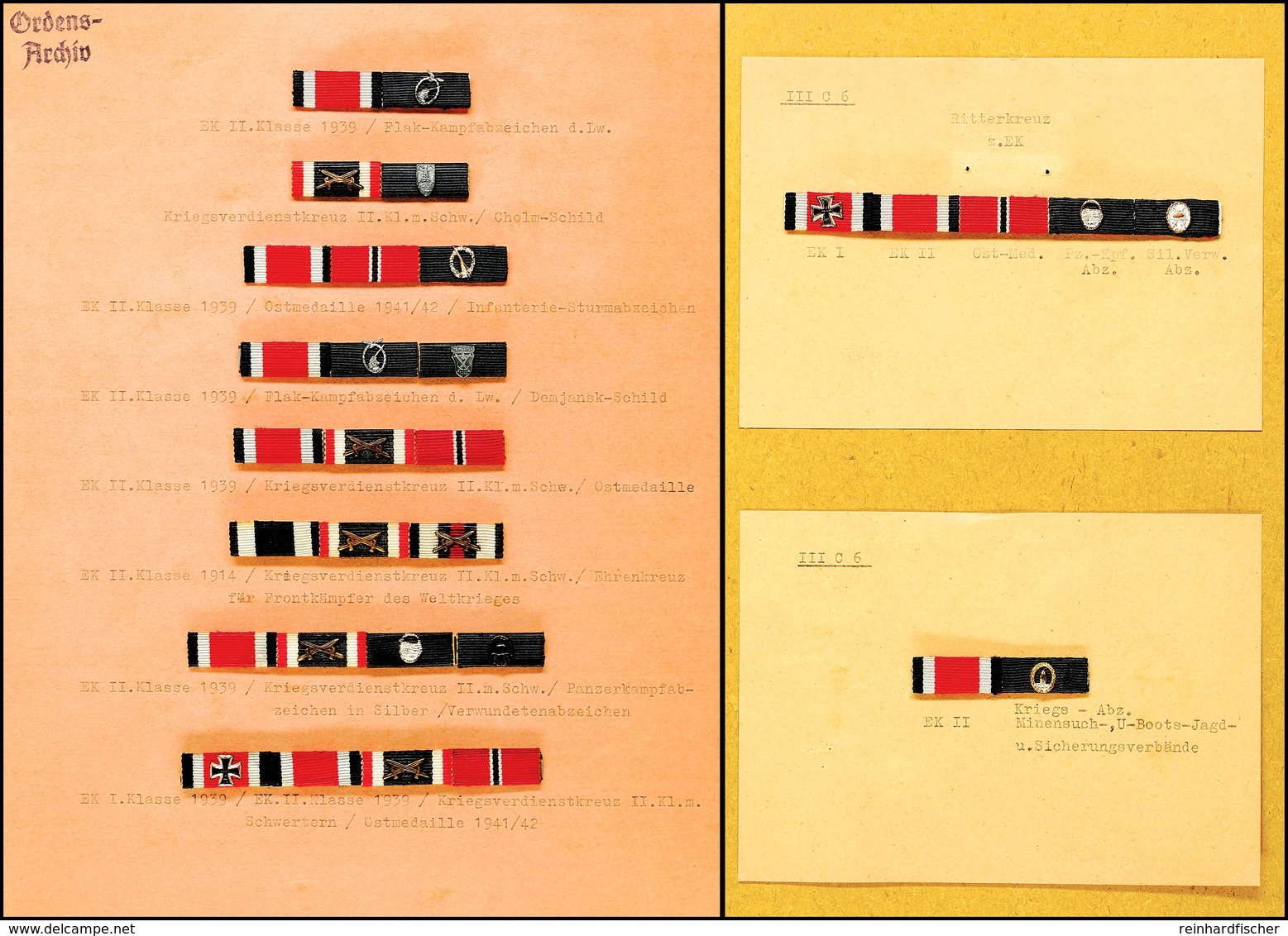 1445 Sammlung Von 29x Bandspangen In Der Ausführung Nach Dem Ordensgesetz Von 1957. Auf Karton Sortiert Und Eingeteilt,  - Andere & Zonder Classificatie