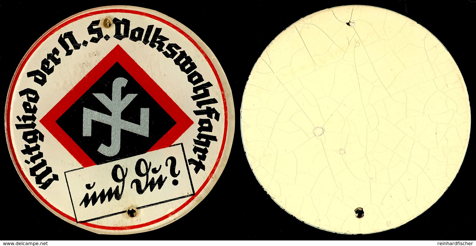 1500 NSV, Glasplakette, Mitglied Der N.S. Volkswohlfahrt, 21,9 G, 69 Mm, Gelocht, Zustand II.  II - Sonstige & Ohne Zuordnung