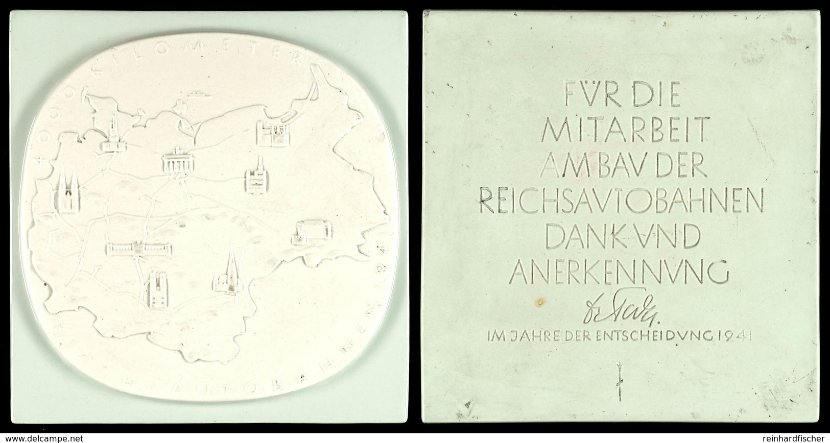 1519 Staatliche Auszeichnungen 1933-1945, Der Generalinspekteur Für Das Deutsche Straßenwesen, Reichsautobahn-Dankplaket - Sonstige & Ohne Zuordnung