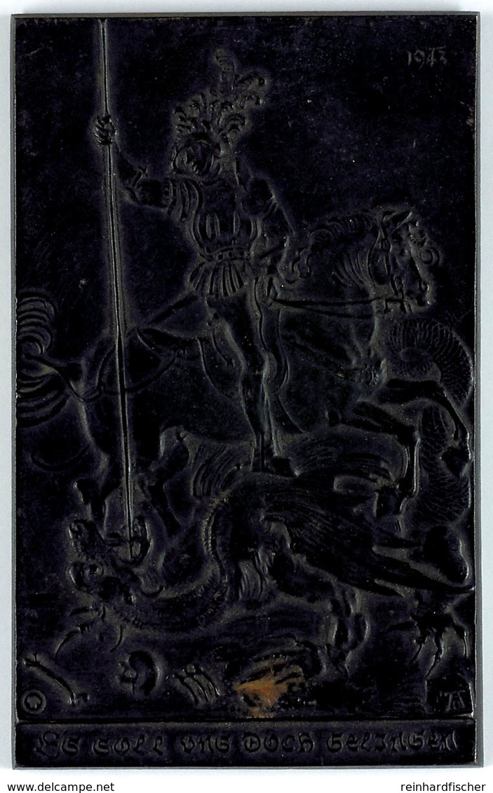 1521 Heiliger Georg, Einseitige Eisengussplakette, Heiliger Georg Bei Der Tötung Des Drachen Nach Darstellung Albrecht D - Andere & Zonder Classificatie