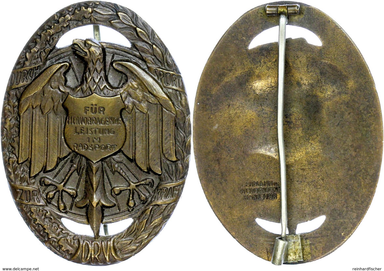 1557 Nachlass Mit Deutsches Radsportabzeichen In Bronze Des VDRV (Vereinigung Deutscher Radsport-Verbände) Mit Herstelle - Sonstige & Ohne Zuordnung