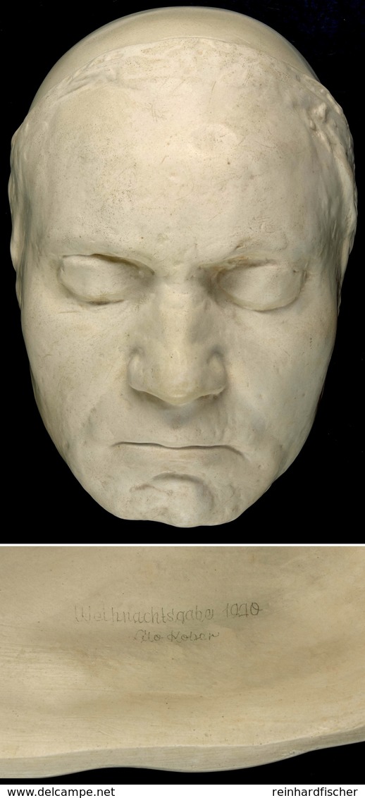 1595 Ludwig Van Beethoven, Totenmaske (ca. 265x180mm). Kontrollierter Abguss Gebrüder Micheli Berlin. - Andere & Zonder Classificatie