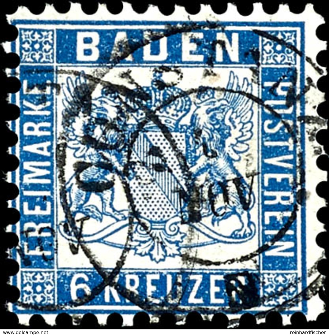 1667 6 Kreuzer Preußischblau Mit Dkr. CONSTANZ, Tadellos, Signiert Stegmüller BPP, Katalog: 19b O - Other & Unclassified