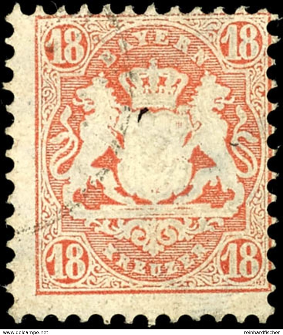 1696 18 Kr. Mittelorangerot, Wz. Enge Rauten, Tadellos Gestempelt K1, Farbfrisch, Doppelt Gepr. Sem BPP, Mi. 240.-, Kata - Other & Unclassified