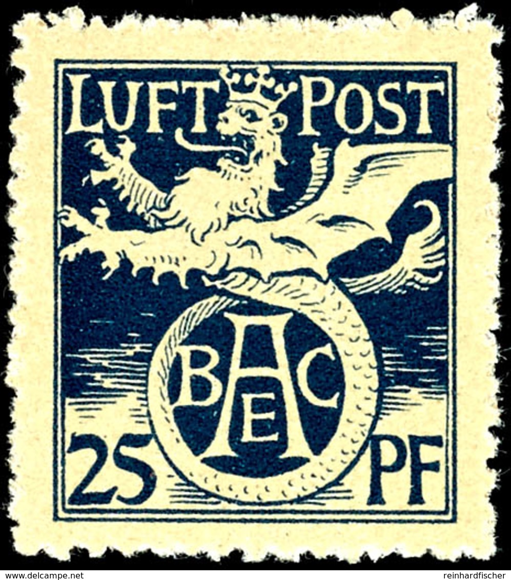 1732 25 Pfg Flugpost, Tadellos Postfrisch, Unsigniert, Ausgabetypisch Gezähnt, Mi. 400.-, Katalog: FI ** - Sonstige & Ohne Zuordnung