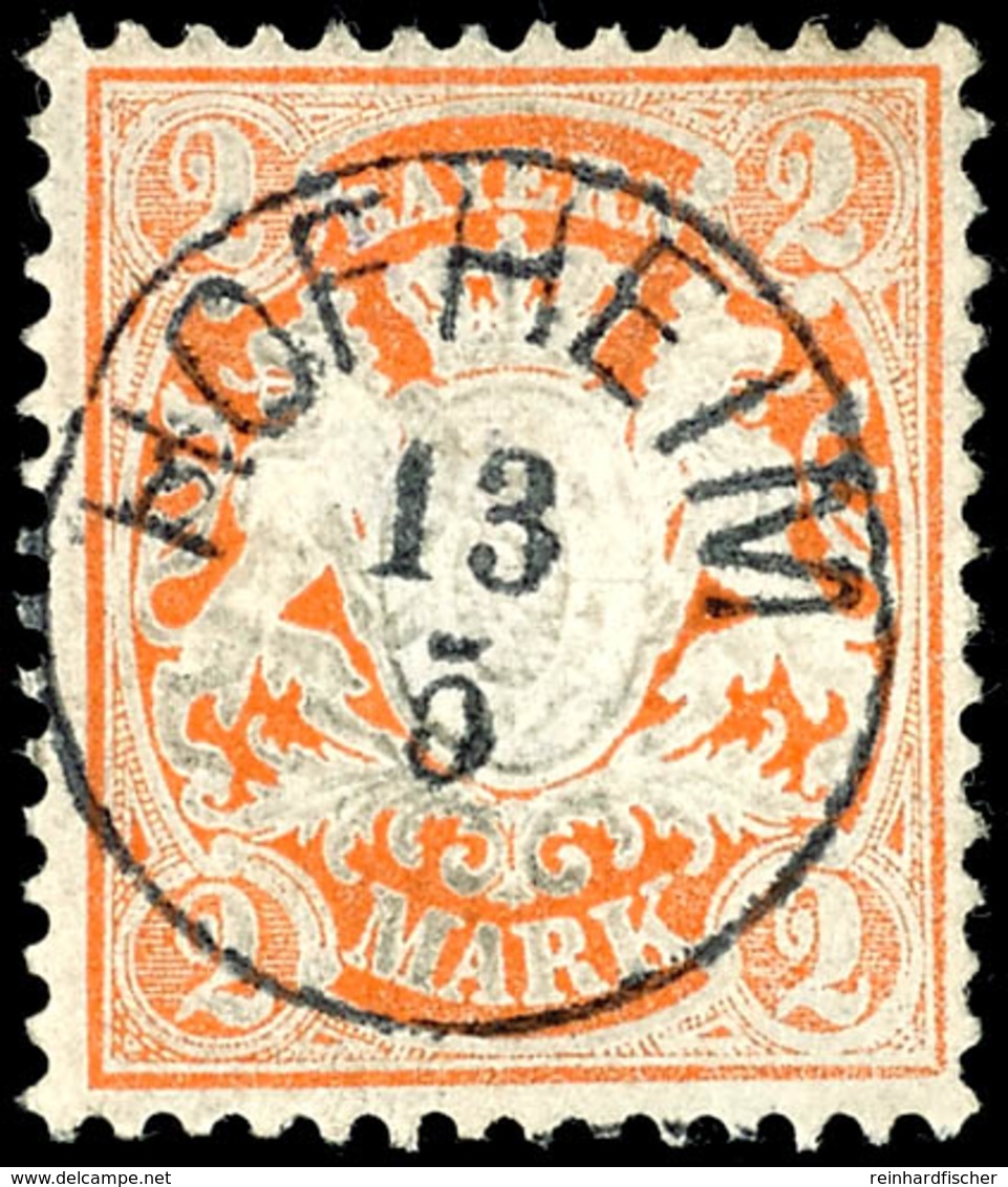 1737 "HOFHEIM 13 5", Kleiner Einkreisstempel Ohne Zierstück, Ideal Zentrisch Klar Auf 2 Mk Wappen, Helle Stelle, Fotokur - Other & Unclassified