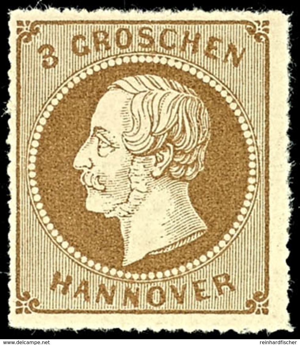 1780 3 Gr. Braun, Tadellos Postfrisch, Unsigniert, Allseits Vollständiger Durchstich, Kabinett, Mi. 160.-, Katalog: 25y  - Hannover