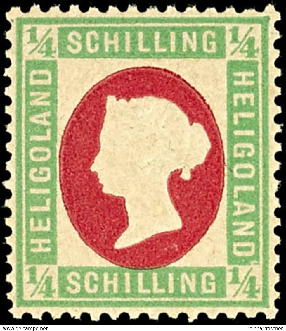 1787 1/4 S. Fehldruck Grün/karmin, Tadellos Postfrisch, Kabinett, Gepr. Engel BPP, Mi. 220.-, Katalog: 8F ** - Heligoland