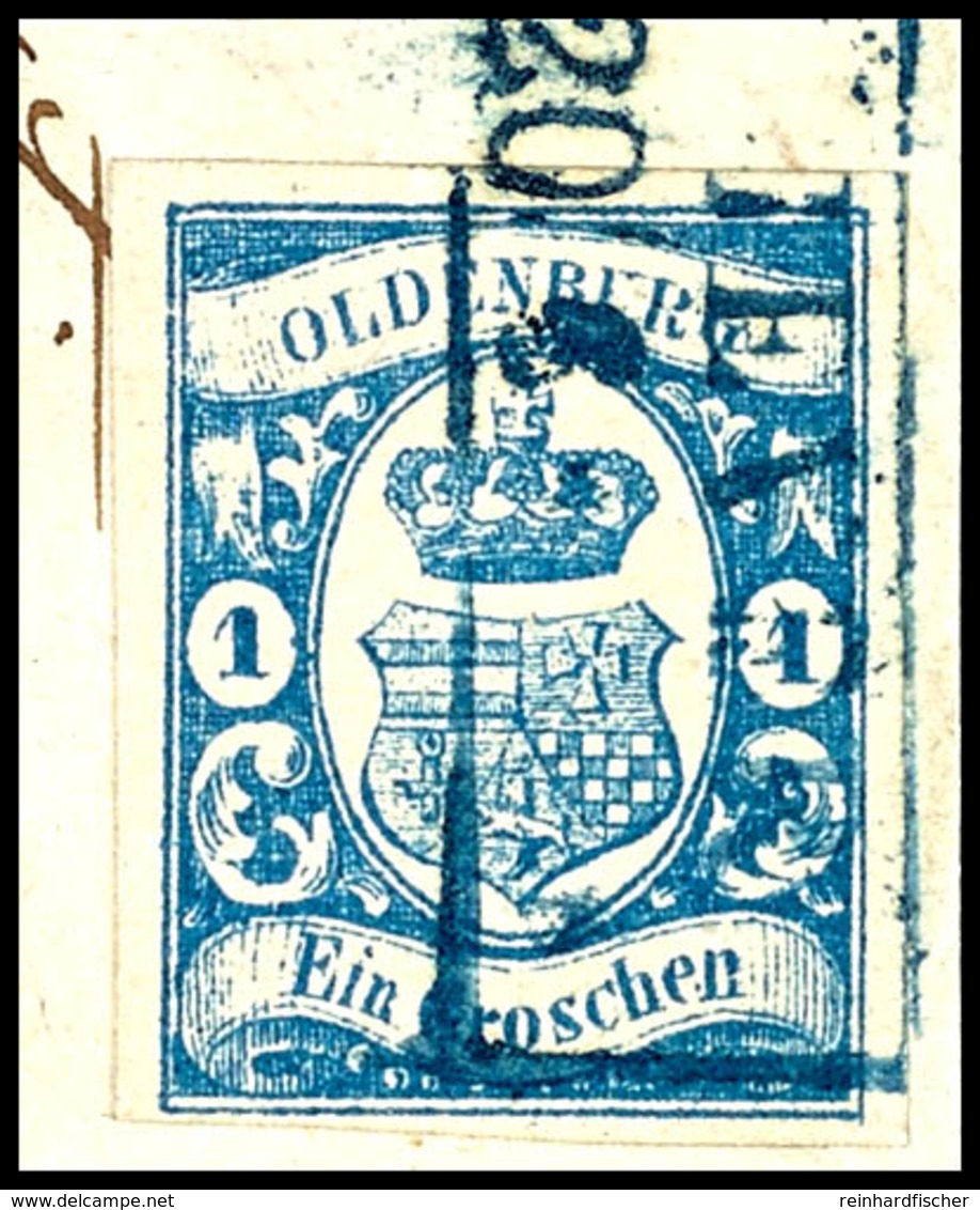 1802 1 Gr. Dunkelkobaltblau Auf Briefstück Mit Ra2 "JEVER 20 6.", Allseits Voll- Bis Breitrandig, Tadelloses Kabinettstü - Oldenburg