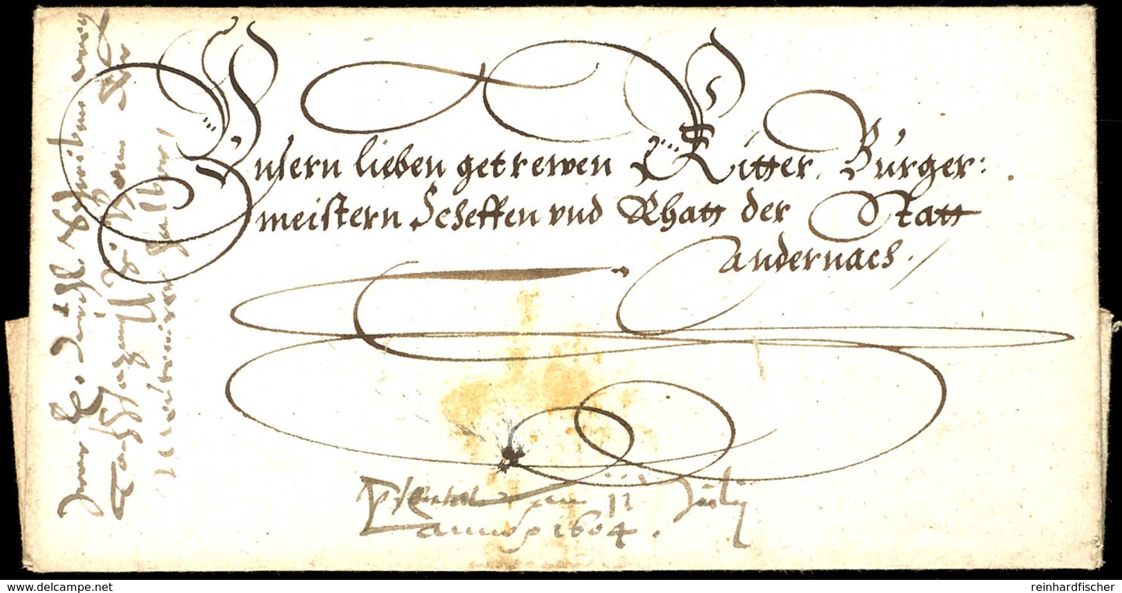 1811 1604, Bonn, Ferdinand Von Bayern (1577 - 1650), Kurfürst Und Erzbischof Von Köln, Sehr Seltener Früher Schnörkel-Ad - Other & Unclassified