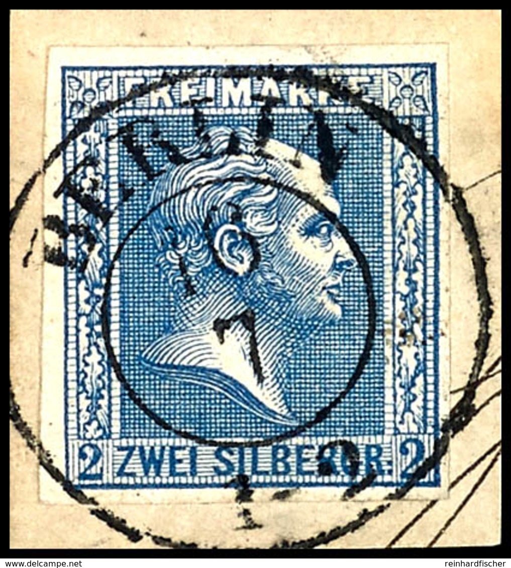 1832 2 Sgr. Dunkelblau, Farbfrisch, Allseits Gut Vollrandig Auf Luxusbriefstück Mit Klarem K2 "BERLIN", Gepr. Flemming B - Other & Unclassified