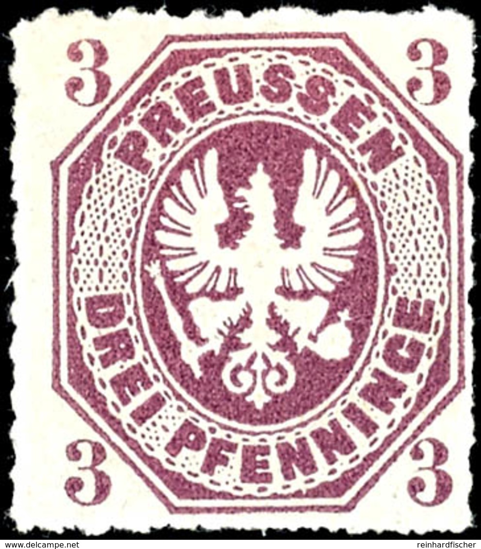 1846 3 Pf. In B-Farbe Tadellos Ungebraucht, Kurzbefund Kastaun: "19b * Ist Echt Und Tadellos Mit Kurzen Falzspuren." Mi. - Andere & Zonder Classificatie