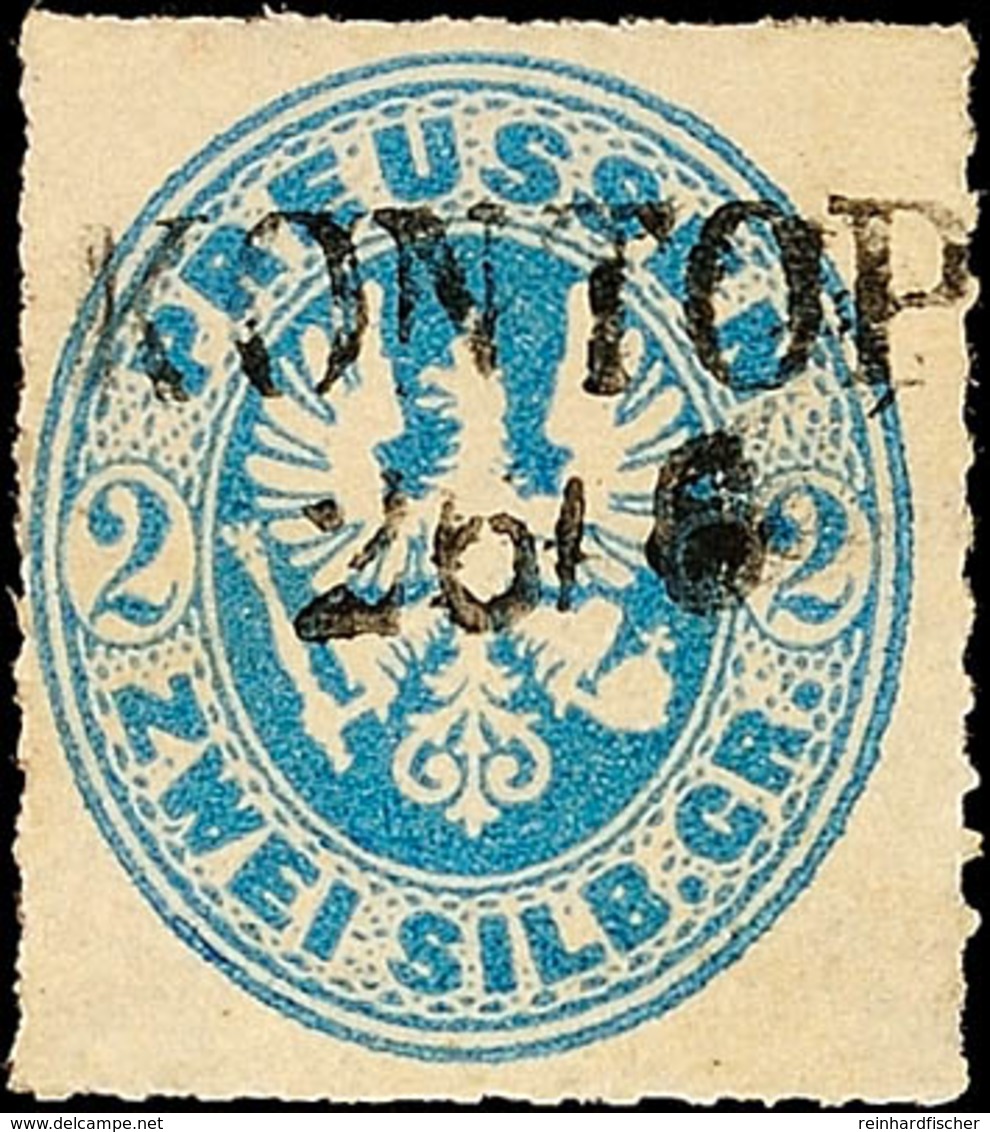 1865 "KONTOP" - L2, OPD Liegnitz, Zentrisch Und Gerade Auf 2 Sgr. Preußischblau, Gepr. Bühler, Katalog: 17b O - Andere & Zonder Classificatie