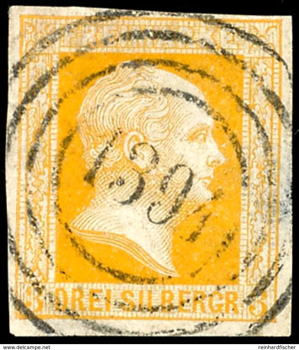 1882 "1394" - SIEGBURG, OPD Köln, Zentrisch Klar Auf Voll-/breitrandiger 3 Sgr., Dünnstelle, Katalog: 8 O - Sonstige & Ohne Zuordnung