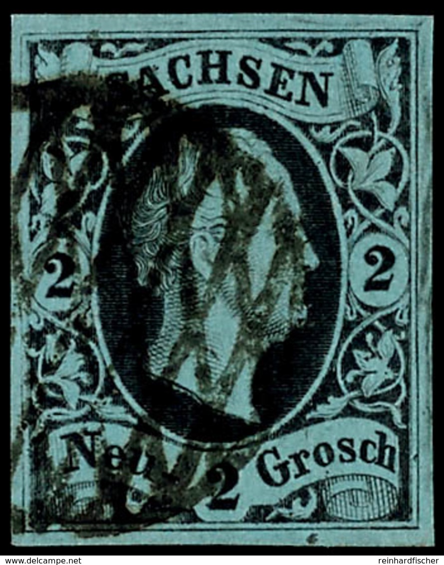 1900 2 Ngr Schwarz Auf Hellblau Tadellos Gestempelt Und Allseits Gleichmäßig Breitrandig Geschnitten, Luxus, Tiefst Gepr - Other & Unclassified