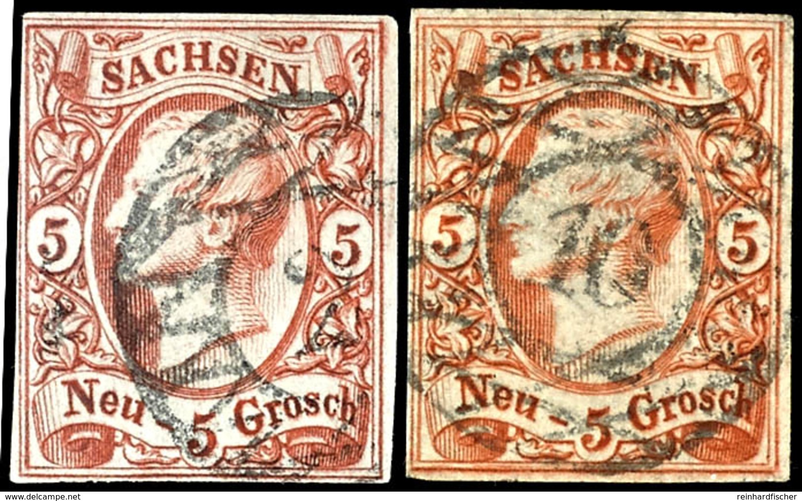 1902 5 Ngr Vier Mal Je Tadellos Gestempelt In Verschiedenen Farben, Katalog: 12(4) O - Andere & Zonder Classificatie