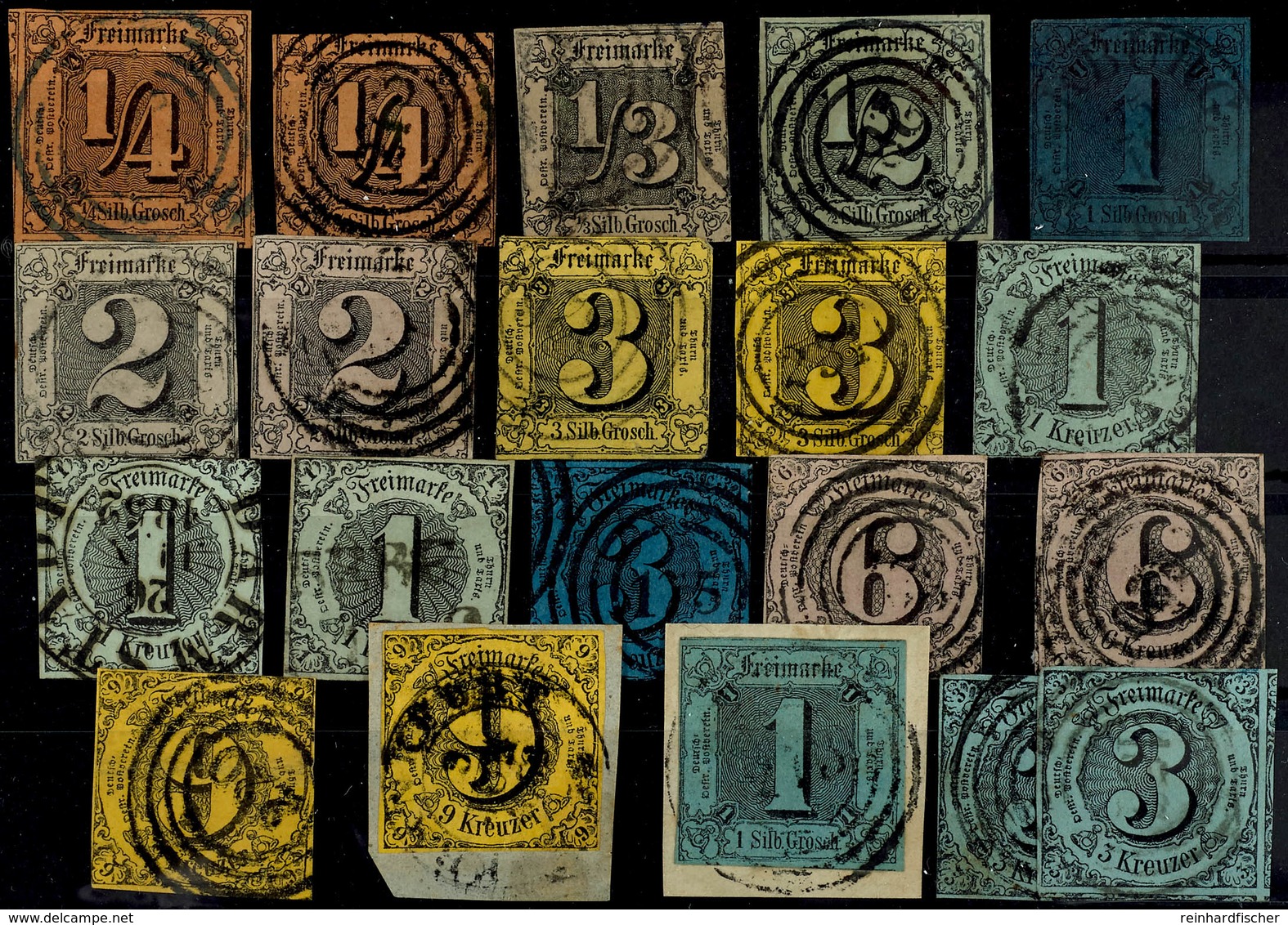 1918 1/4 Sgr Bis 3 Kr Tadellos Gestempelt überkomplett, Mit 5-7a+b, 9-10a+b Und 12a+b, Mi. 642,--, Katalog: 1/12 O - Sonstige & Ohne Zuordnung