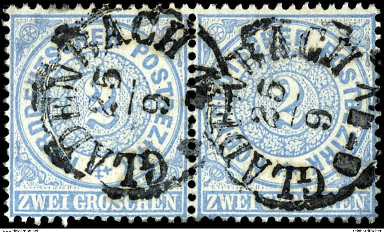 1952 "GLADENBACH" - K1, Zwei Abschläge Auf Waager. Paar NDP 2 Gr., Kabinett, Katalog: NDP17(2) O - Other & Unclassified