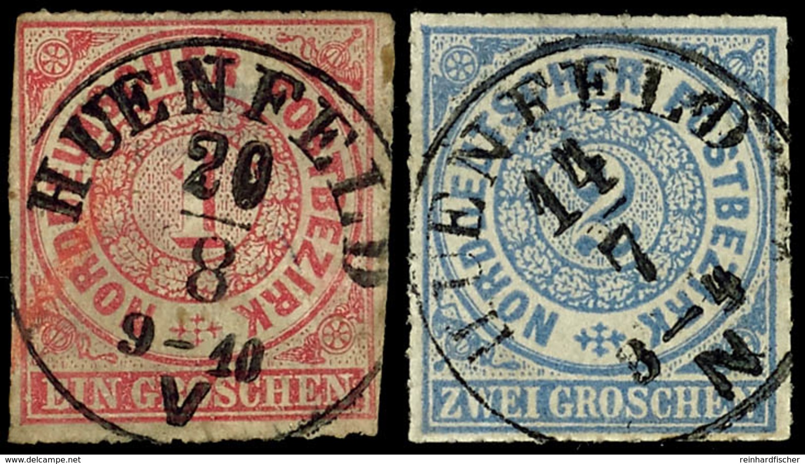 1969 "HUENFELD" - K1, Je Zentrisch Klar Auf NDP 1 Gr. (Mängel) Und Farbfrischer 2 Gr. (zwei Kleine Eckbüge), Katalog: ND - Sonstige & Ohne Zuordnung