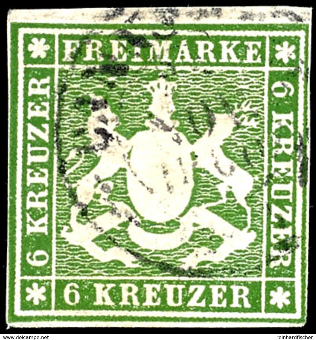 1994 6 Kreuzer Dunkelgrün, Unten Rechts Leicht Tangiert, Sonst Lupen Bis Breitrandig, Gestempelt, Signiert Thoma BPP, Mi - Andere & Zonder Classificatie