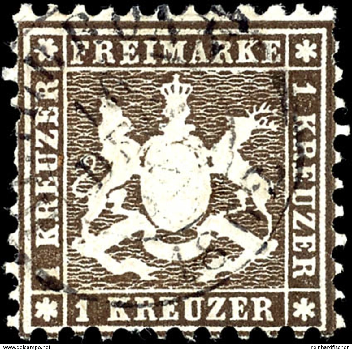 2004 1 Kr Schwarzbraun Sauber Gestempelt Mit Wie üblich Etwas Unregelmäßiger Zähnung, Mi. 550,--, Katalog: 21 O - Sonstige & Ohne Zuordnung