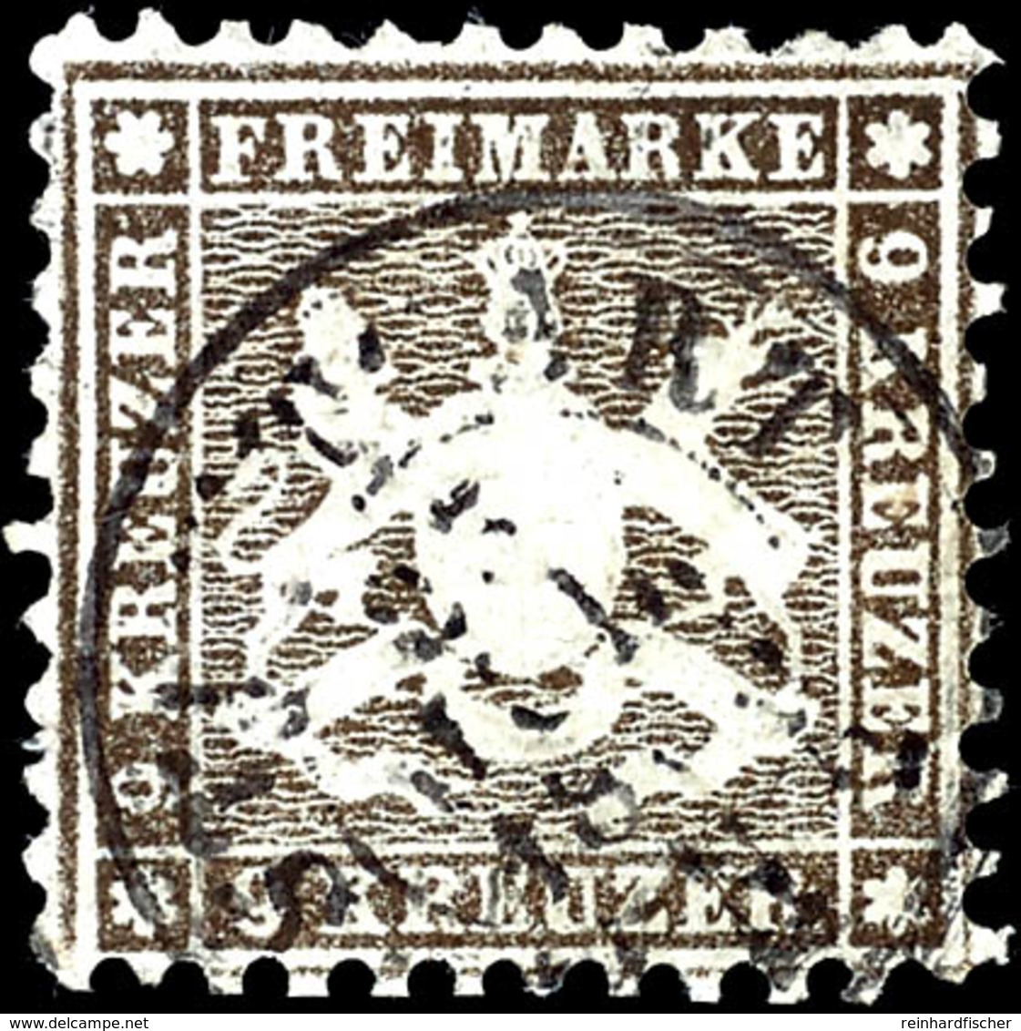 2011 9 Kreuzer Schwarzbraun, Gest., Kleine Mängel, Signiert Heinrich BPP, Mi. 220.-, Katalog: 28d O - Andere & Zonder Classificatie