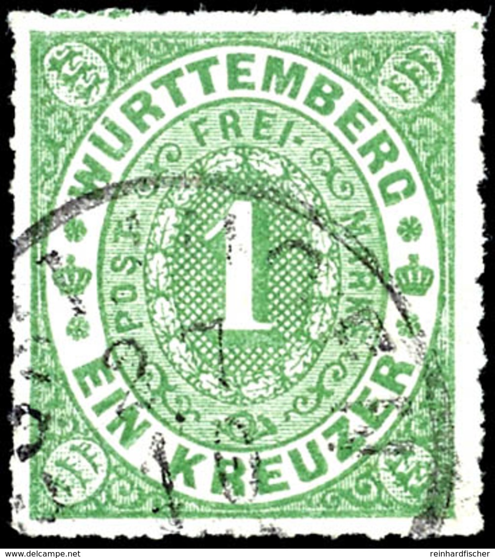 2019 1 Kreuzer Blaugrün, Gest., Tadellos, Signiert Irtenkauf BPP, Mi. 150.-, Katalog: 36b O - Sonstige & Ohne Zuordnung