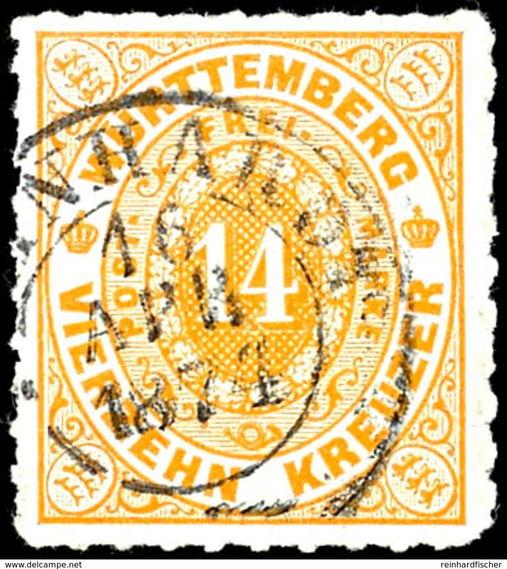 2026 14 Kreuzer Orange, Gest., Sign. Heinrich BPP, Mi. 160.-, Katalog: 41c O - Sonstige & Ohne Zuordnung